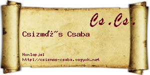 Csizmás Csaba névjegykártya