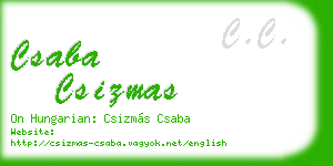csaba csizmas business card